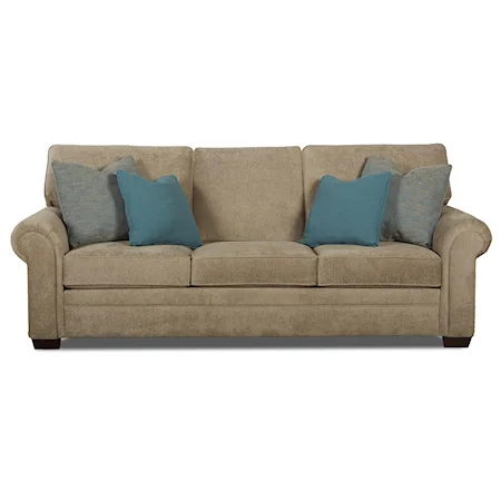 Traditional Enso Memory Foam Sleeper Sofa with Rolled Arms